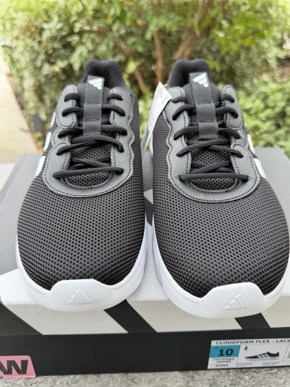 Adidas Arch Rise Cloudfoam Flex Laces Black Sneakers Women's 10 Wide Fit NWT